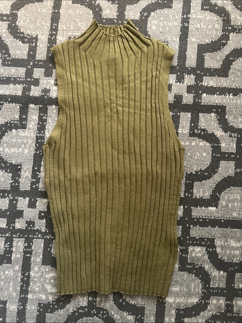 a new day Olive Ribbed Mock-Neck Sleeveless Top